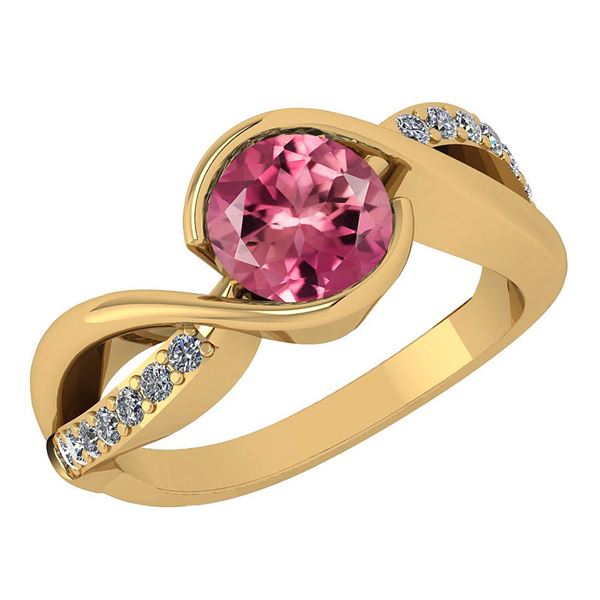 Certified 1.44 Ctw Pink Tourmaline And Diamond 14k Yell