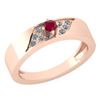 Image 1 : Certified 0.19 Ctw Ruby And Diamond 18K Rose Gold Halo