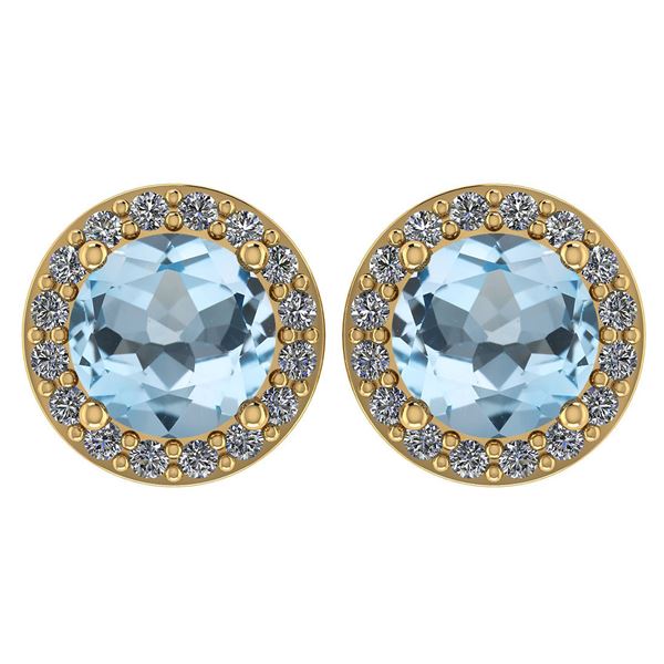 Certified 1.6 Ctw Aquamarine And Diamond 14k Yellow Gol