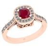 Image 1 : Certified 1.01 Ctw I2/I3 Ruby And Diamond 14K Rose Gold