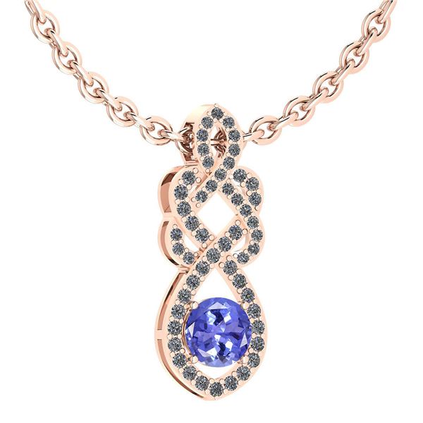 Certified 1.26 Ctw Tanzanite And Diamond VS/SI1 Necklac