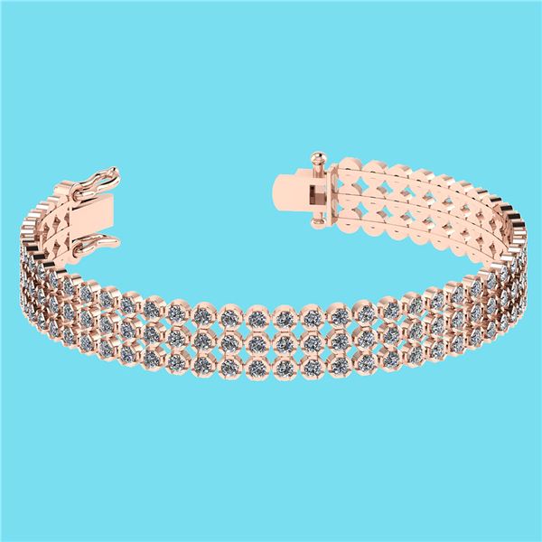 Certified 5.13 Ctw SI2/I1 Diamond 14K Rose Gold Bracele