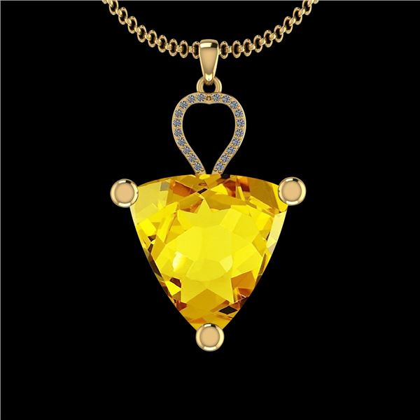 Certified 22.16 Ctw I2/I3 Lemon Topaz And Diamond 10K Y