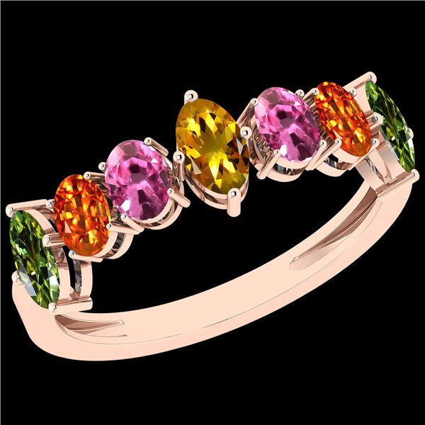 Certified 1.55 Ctw Green,Pink,Yellow,Orange Sapphire 14