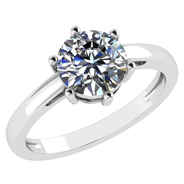 Certified 1.00Ctw Diamond 14k White Gold Halo Ring G-H/