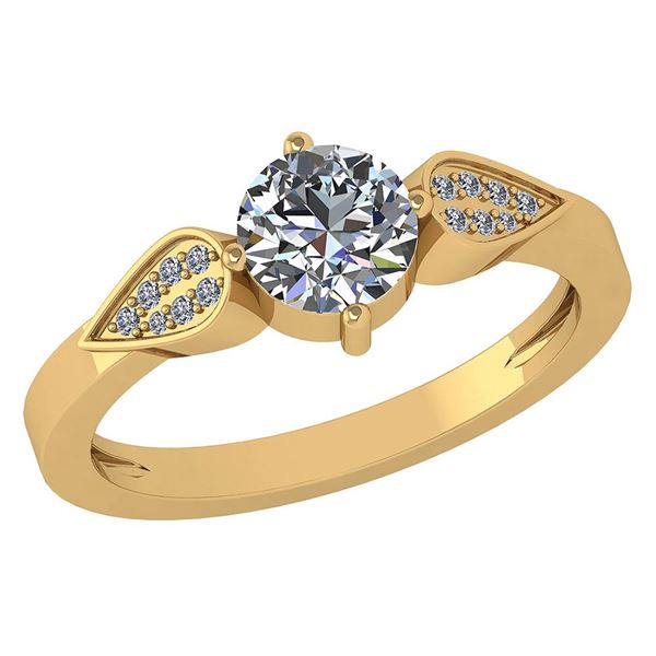 1.12 Ctw Diamond 14k Yellow Gold Halo Ring