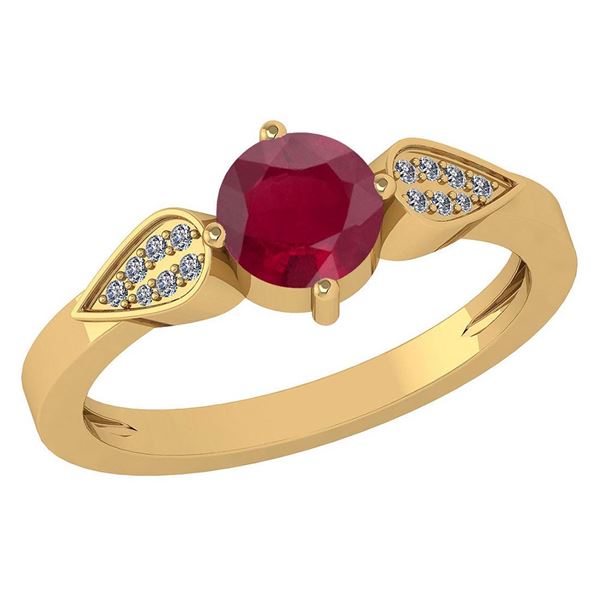 Certified 1.12 Ctw Ruby And Diamond 14k Yellow Gold Hal