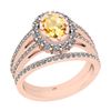 Image 1 : Certified 1.59 Ctw I2/I3 Citrine And Diamond 14K Rose G