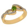 Image 1 : Certified 0.61 Ctw Peridot And Diamond 18K Yellow Gold