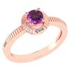 Certified 0.37 Ctw Amethyst And Diamond 14k Rose Gold H