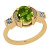 Certified 1.91 Ctw I2/I3 Peridot And Diamond 10K Yellow