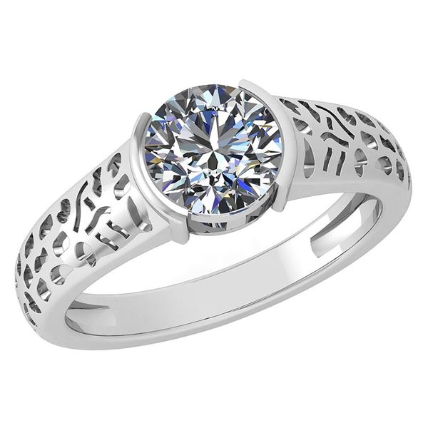 Certified 1.25 Ctw Diamond Halo Ring For Engagement New