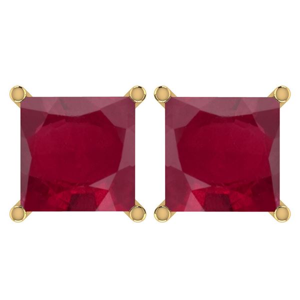 Certified 11.24 Ctw Genuine Ruby 14K Yellow Gold Stud E