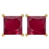 Image 1 : Certified 11.24 Ctw Genuine Ruby 14K Yellow Gold Stud E