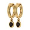 Image 1 : Certified 1.00 Ctw Smoky Quartz Hoop Earring 18K Yellow