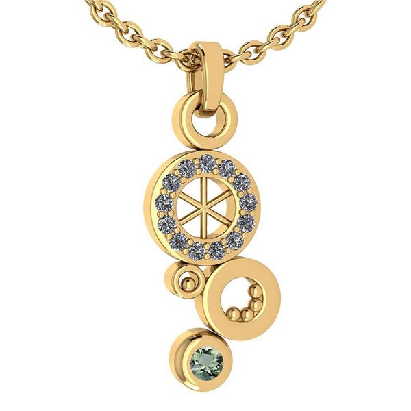 Certified 0.26 Ctw Green Amethyst And Diamond Octopus S