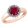 Image 1 : Certified 1.48 Ctw Ruby And Diamond Wedding/Engagement