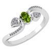Image 1 : Certified 0.28 CTW Peridot And Diamond 14k White Gold H