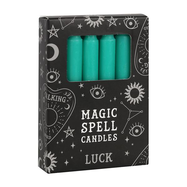 GREEN in.LUCKin. MAGIC SPELL CANDLES PACK OF 12