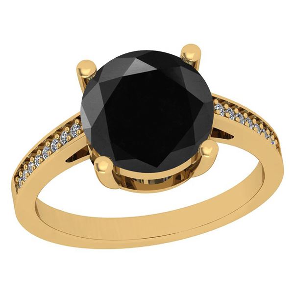 Certified 2.58 Ctw I2/I3 Treated Fancy Black and White