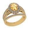 Image 1 : Certified 1.59 Ctw I2/I3 Citrine And Diamond 14K Yellow