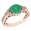 Certified 1.49 Ctw Emerald And Diamond 18K Rose Gold Ha