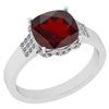 Certified 3.24 Ctw I2/I3 Garnet And Diamond 14K White G