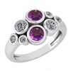 Certified 1.16 Ctw Amethyst And Diamond 14k White Gold