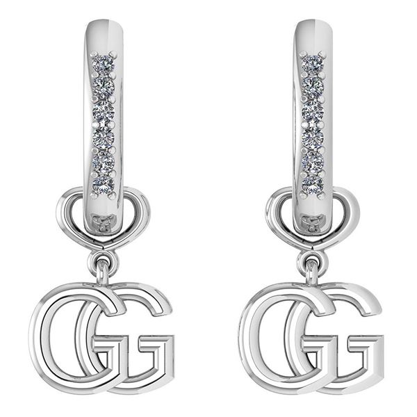 Certified 0.16 Ctw Diamond Alphabet G Earrings For wome