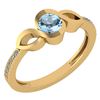 Certified 0.52 Ctw Aquamarine And Diamond 14k Yellow Go