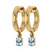 Certified 0.50 Ctw Blue Topaz Hoop Earring 10K Yellow G