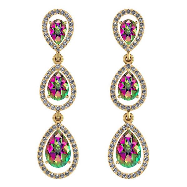 Certified 7.31 Ctw Mystic Topaz And Diamond VS/SI1 Dang