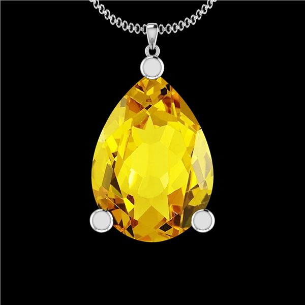 Certified 58.61 Ctw Lemon Topaz 10K White Gold Victoria