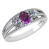 Certified 1.16 Ctw Amethyst And Diamond 14k White Gold