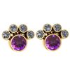 Certified 15.50 Ctw Amethyst And Diamond SI2/I1 Earring
