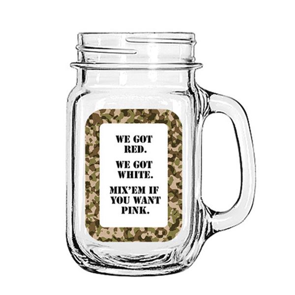 MASON JAR RED WHITE