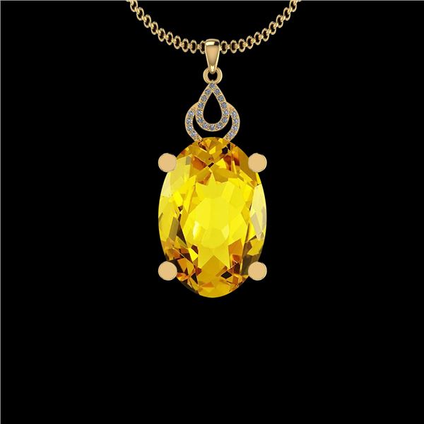 Certified 33.41 Ctw I2/I3 Lemon Topaz And Diamond 10K Y