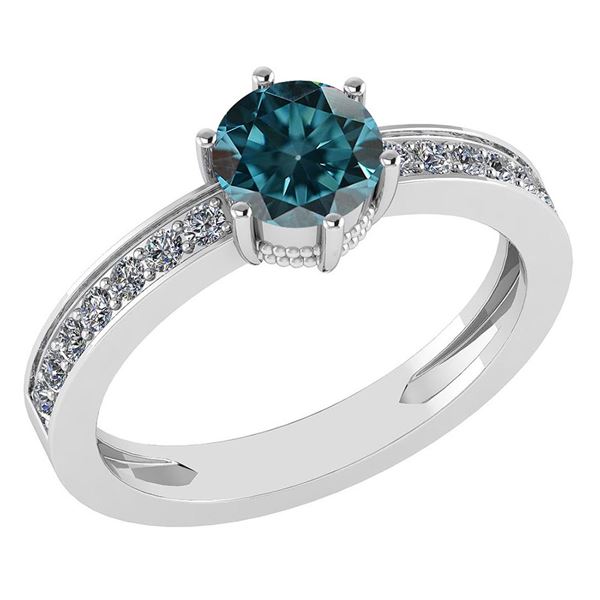 Certified 1.09 Ctw Treated Fancy Blue Diamond I1/I2 And