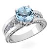 Image 1 : Certified 2.24 Ctw Aquamarine And Diamond Wedding/Engag