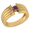 Certified 0.20 Ctw Amethyst Solitaire Ring 10K Yellow G