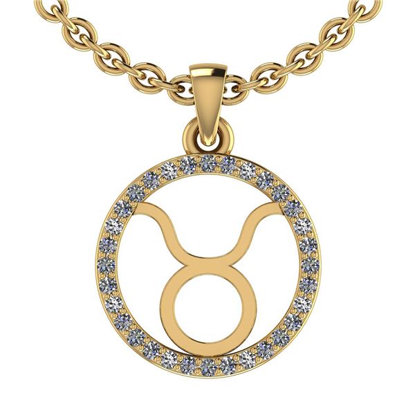 Certified 0.16 Ctw SI2/I1 Diamond 14K Yellow Gold Zodia