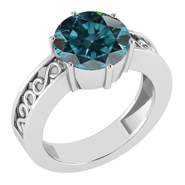 Certified 1.25 Ctw Treated Fancy Blue Diamond I1/I2 S