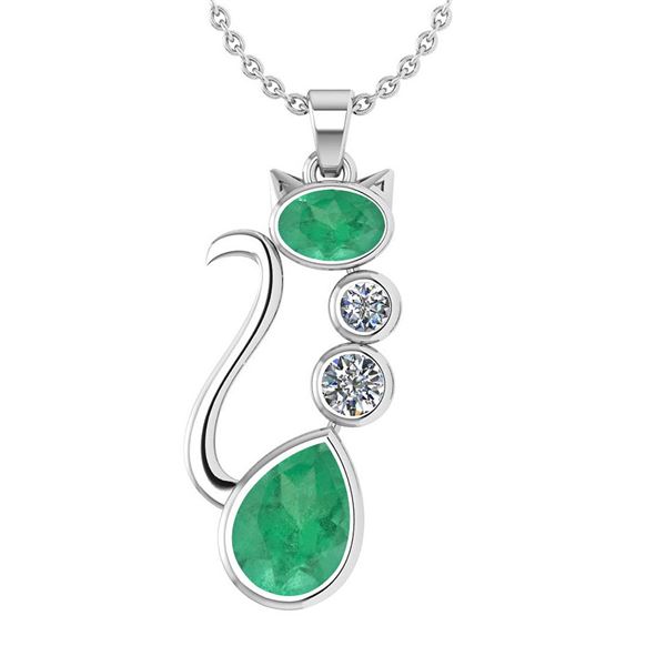 Certified 2.67 Ctw Emerald And Diamond 14k White Gold H