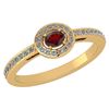 Certified 0.29 Ctw Garnet And Diamond 14k Yellow Gold H