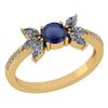 Certified 1.11 Ctw Blue Sapphire And Diamond 14k Yellow