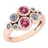 Certified 1.16 Ctw Pink Tourmaline And Diamond 14K Rose
