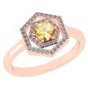 Certified 0.69 Ctw Citrine And Diamond 14k Rose Gold Ha