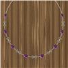 Image 1 : Certified 67.31 Ctw Amethyst 14k White Gold Yard Neckla