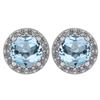 Certified 1.06 Ctw Aquamarine And Diamond 18K White Gol