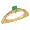 Image 1 : Certified 0.35Ctw Emerald And Diamond 14k Yellow Gold H